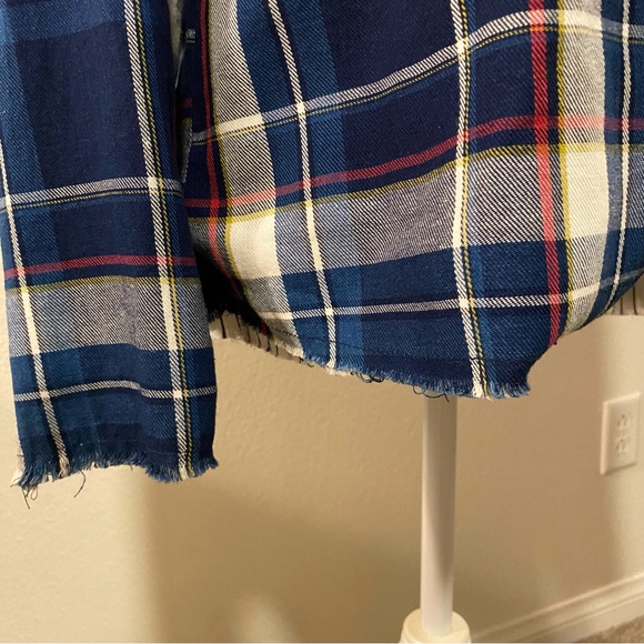 Current Air Anthropologie Blue Plaid Elbow Patch Blazer - Picture 7 of 12